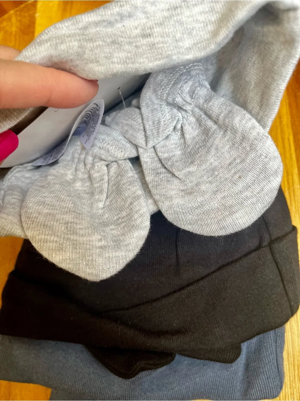 *3/$15 - Gerber Baby Hat & Mitten Set in Light Gray, Black, & Navy